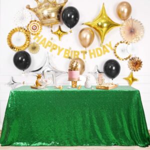 Green sequine table cover