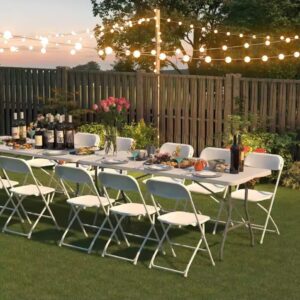 White plastic foldable chairs