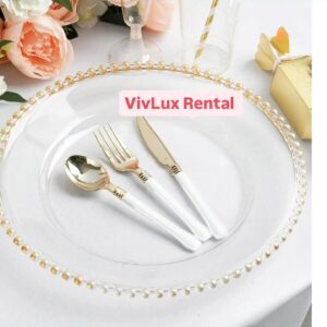 Acrylic charger plates with Gold relm $1