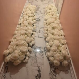 White Flower Runner for Arch decoration head table decoration 6ft long