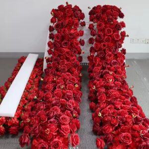 Red Flower runner 6ft long each piece