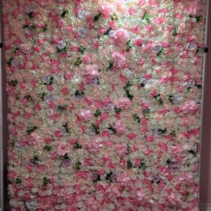 Pink and white floral wall roll up 6ftx6ft