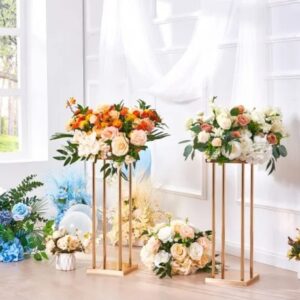 Gold pillar vases 80cm