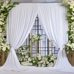 10x20 pleated White drapes