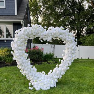 White Heart Floral Arch